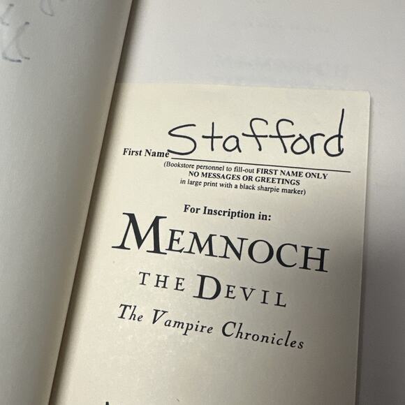 Signed  Anne Rice “Memnoch the Devil” 1st Edition  Rare - Picture 4 of 6